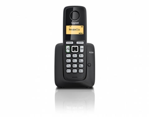 GIGASET-A220-BLACK Gigaset - DECT/GAP bezdrátový telefon, barva černá