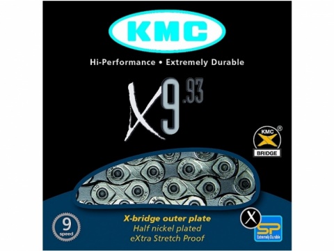 řetěz KMC X9 stříbrno-šedý 114 čl. BOX