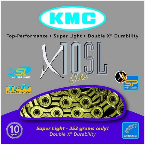 řetěz KMC X10SL zlatý 114 čl. BOX