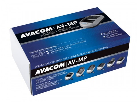 AV-MP univerzální nabíjecí souprava pro foto a video akumulátory - krabicové balení