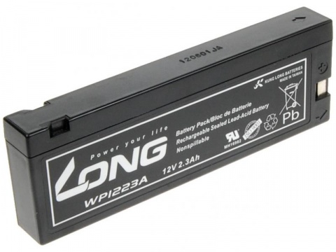 Long WP1223A 12V 2.1Ah 25.2Wh olověný akumulátor pro profesionální videokamery a defibrilátory