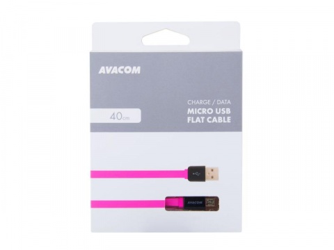 AVACOM MIC-40P kabel USB - Micro USB, 40cm, růžová