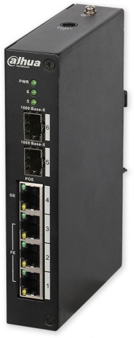 PFS3206-4P-96 - PoE switch 6/4, 1x Gb PoE/3x Poe/2x Gb LAN, 96W, průmyslový