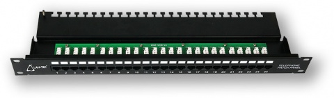 PP-192 25P/C3 - 19" patch panel 1U, 25 portů C3, telefonní