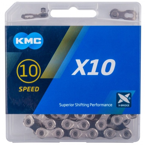 řetěz KMC X10 šedý 114 čl. BOX