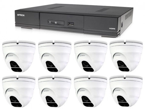 Kamerový set 1x AVTECH DVR DGD1009AV a 8x 5MPX Dome kamera AVTECH DGC5205TSE + 4x napájecí zdroj ZDARMA!