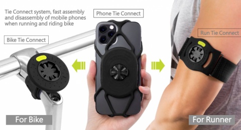držák na mobil BONE Bike+Run Tie Connect Kit 4,7-7,2" černý