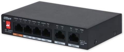 PFS3006-4ET-60-V2 - PoE switch 6/4, 4x PoE/2x LAN, 60W