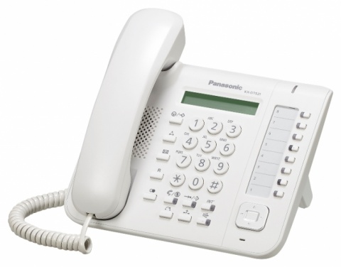 KX-DT680NE-B Panasonic - digitální telefon s 1-řádkovým displejem, 8 programovatelných tlačítek, bílý