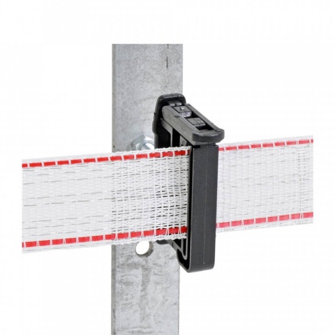 Izolátor k elektrickému ohradníku plochý pro pásku do 40 mm a lanko do 6 mm, metrický závit M6 - 25 ks