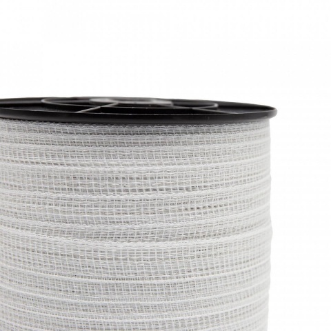 Páska pro elektrický ohradník, šířka 20 mm, bílá, délka 200 m, 0,45 Ω/m