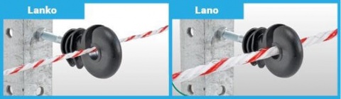 Izolátor pro elektrický ohradník kruhový, pro drát, lanko, lano a pásku, závit M6 - 25 ks
