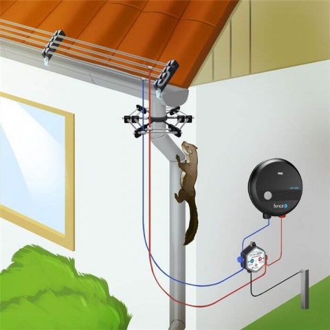Izolátor pro elektrický ohradník na okap proti kuně, ø 102 - 106 mm