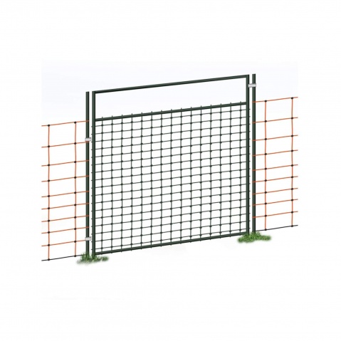 Vchodová branka k elektrické ohradníkové síti, výška 105 cm, šířka 86 cm, dvojitý hrot