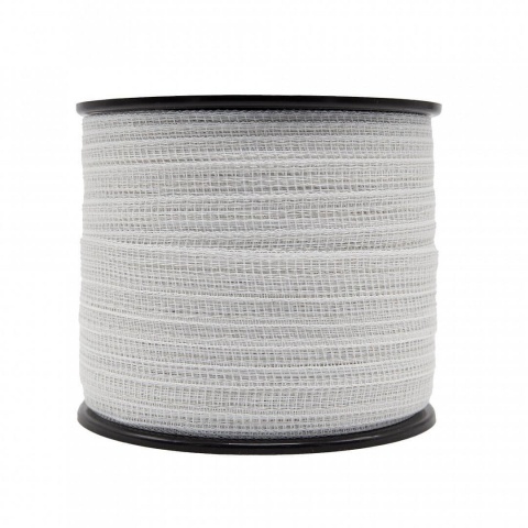 Páska pro elektrický ohradník, šířka 20 mm, bílá, délka 200 m, 0,45 Ω/m