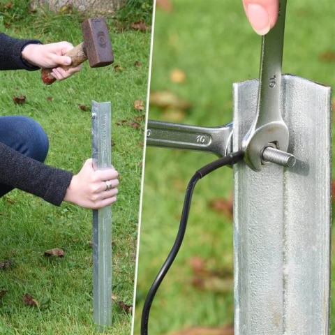 Zemnící tyč pro elektrický ohradník, profil - 100 cm