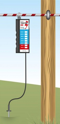 Zkoušečka se zemněním pro elektrický ohradník 12 kV