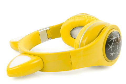 Oxe Bluetooth bezdrátová dětská sluchátka s ouškama, žlutá
