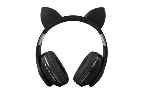 Oxe Bluetooth bezdrátová dětská sluchátka s ouškama, černá
