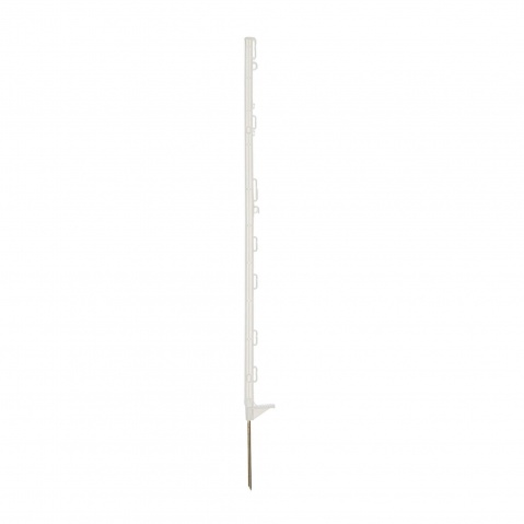 Sloupek plastový pro elektrický ohradník, délka 105 cm, 9 oček, bílý