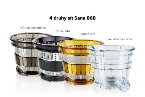 Sana Juicer 868 - vertikální šnekový odšťavňovač, červená
