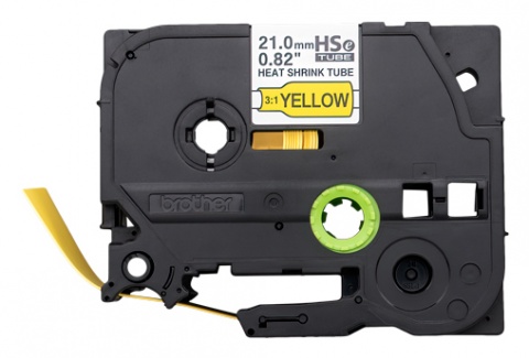 HSE-651E - kazeta s trubičkou - žlutá / černá, 21 mm (prum. 4,2 - 13,5), 1,5 m
