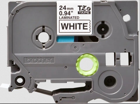 TZE-251 - kazeta s páskou - bílá / černá, 24 mm, 8 m