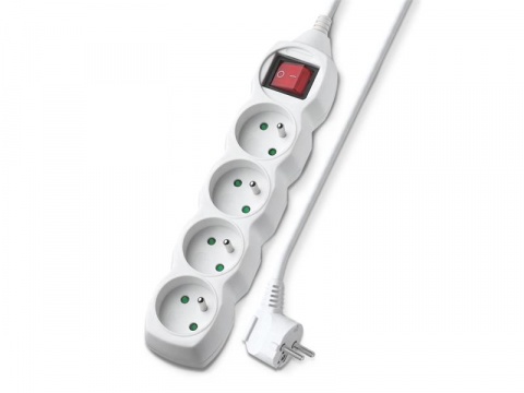 Prodlužovací kabel 4 zásuvky  5m GETI GEC45S s vypínačem