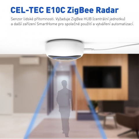 CEL-TEC E10C ZigBee Radar senzor lidské přítomnosti
