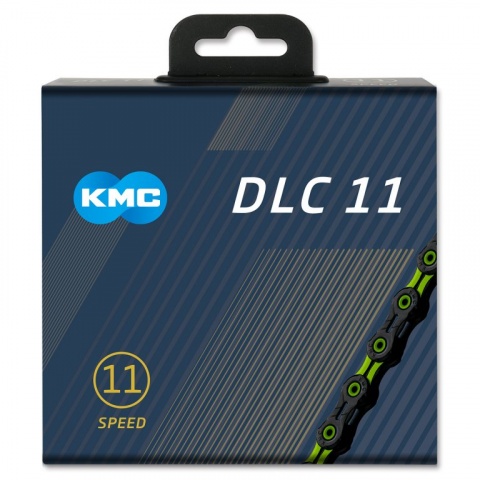 řetěz KMC DLC11 zeleno-černý 118čl. BOX