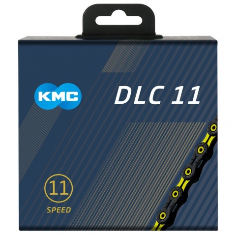 řetěz KMC DLC11 žluto-černý 118čl. BOX