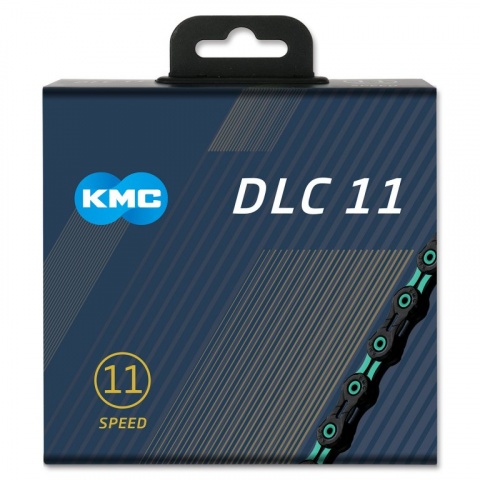 řetěz KMC DLC11 tyrkysovo-černá 118čl. BOX