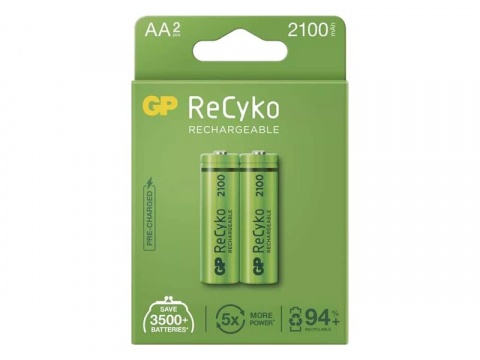 Baterie AA (R6) nabíjecí 1,2V/2100mAh GP Recyko  2ks