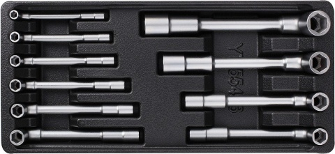 Vložka do zásuvky, YT-55456, klíče trubkové, zahnuté, 8 -19 mm, sada 10 kusů, Yato