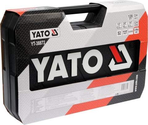 YATO Gola sada 1/2", 3/8", 1/4" + příslušenství 128 ks YT-38872