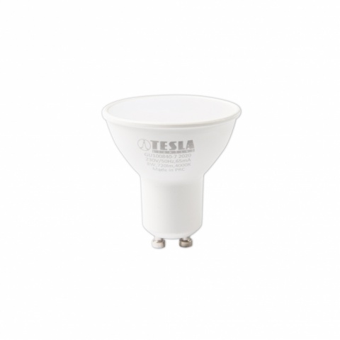 LED žárovka Tesla GU10, 7W, 230V, 720lm, 25 000h, 4000K denní bílá, 100st