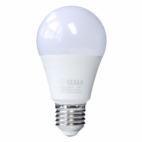 LED žárovka Tesla BULB E27, 11W, 230V, 1521lm, 25 000h, 3000K teplá bílá, 360st