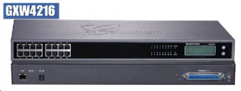Brána IP Grandstream GXW4216, 1xRJ45 1Gb, 16xFXS, 16xSIP účtů, 1x RJ21, LCD