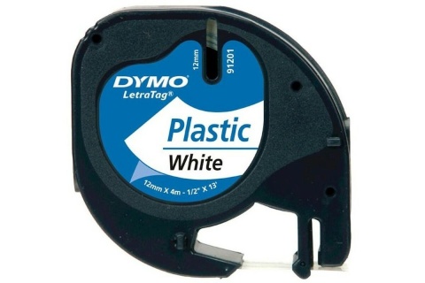 Páska Dymo Letratag, 12 mmx4 m, plastová, bílá