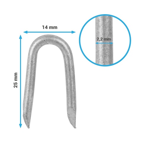 Farmářské pozinkované skobičky 2,2 × 25 mm - 100 g, cca 70 ks