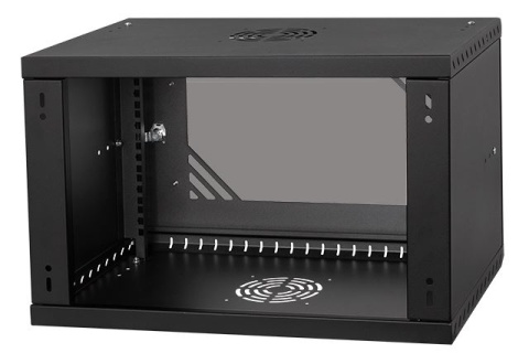 LEXI-Net Basic Rozvaděč nástěnný 19" 6U 520x350, dveře sklo, černý