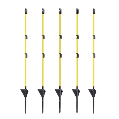 Sklolaminátové oválné tyčky pro ohradník 110 cm s nášlapem, hrotem a 2 izolátory - 10 ks