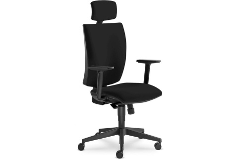 Židle kancelářská Lyra 207-SY, hlavová opěrka, područky BR-207, posuv sedáku, D8033 černá