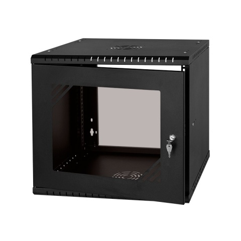 LEXI-Net Basic Rozvaděč nástěnný 19" 9U 520x450, dveře sklo, černý