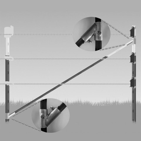 Zpevňovací objímka diagonální pro ohradníkové T-sloupky - 2 ks