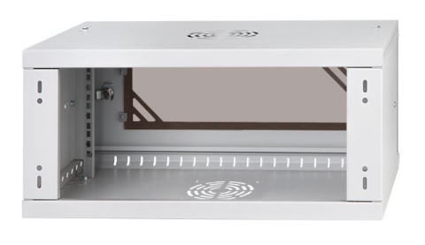 LEXI-Net Basic Rozvaděč nástěnný 19" 4U 520x450, dveře sklo, šedý