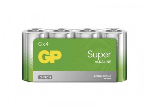 Baterie C (R14) alkalická GP Super 4ks / shrink
