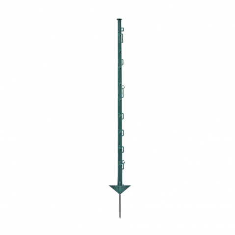 Plastový sloupek pro elektrický ohradník, délka 105 cm, 10 oček, zelený