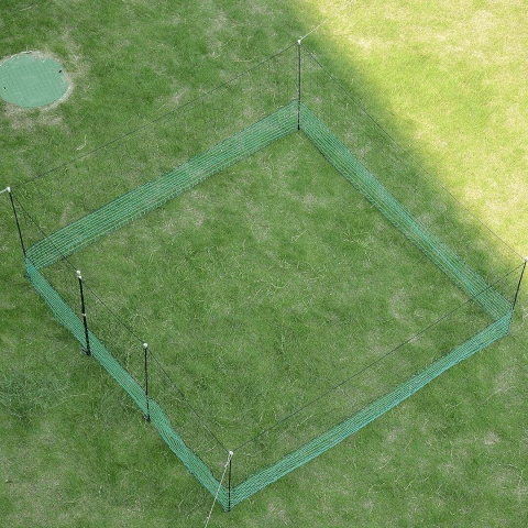 Nevodivá zelená ohradníková síť s brankou pro drůbež, délka 24 m, výška 112 cm
