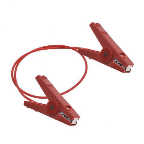 Propojovací červený kabel se 2 robustními krokosvorkami pro ohradníkové pásky, délka 100 cm